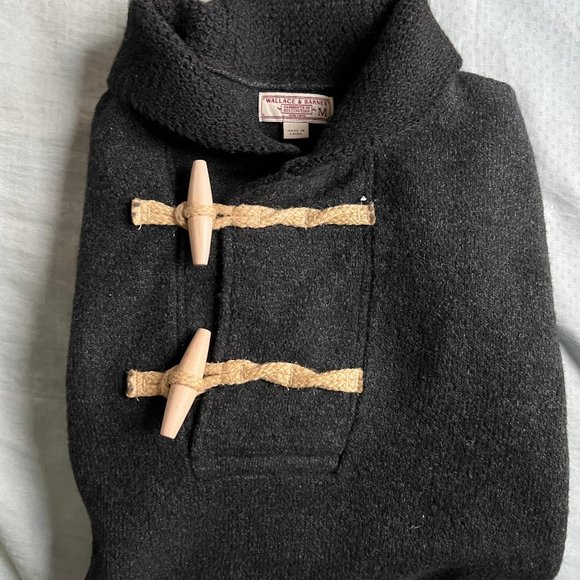 Wallace & Barnes J. Crew Wool Cardigan Sweater w/ toggle medium $348 - Picture 5 of 6